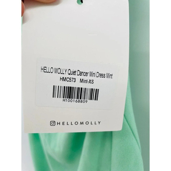 Hello Molly Quiet Dancer Women's Mini Dress Ruched Side Wrap Mint Size XS New - Picture 15 of 15